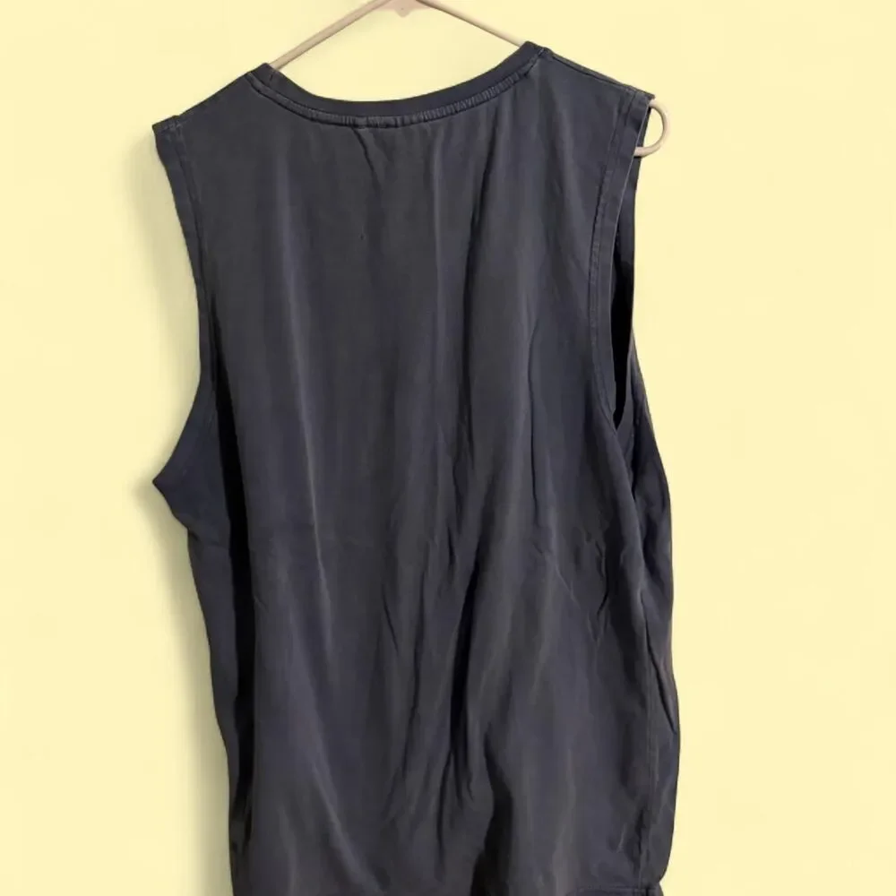 Comfort Colors tank top mens L blue Michigan Tawas Bay graphic sleeveless
